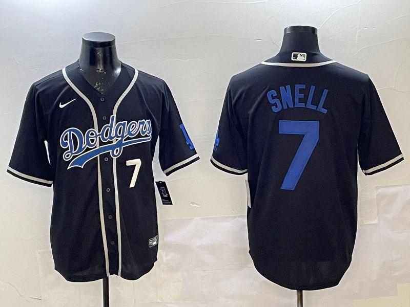 Men Los Angeles Dodgers #7 Snell Black Fashion Game 2025 Nike MLB Jersey style 11->los angeles dodgers->MLB Jersey